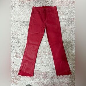 MOTHER Flare Red Jeans